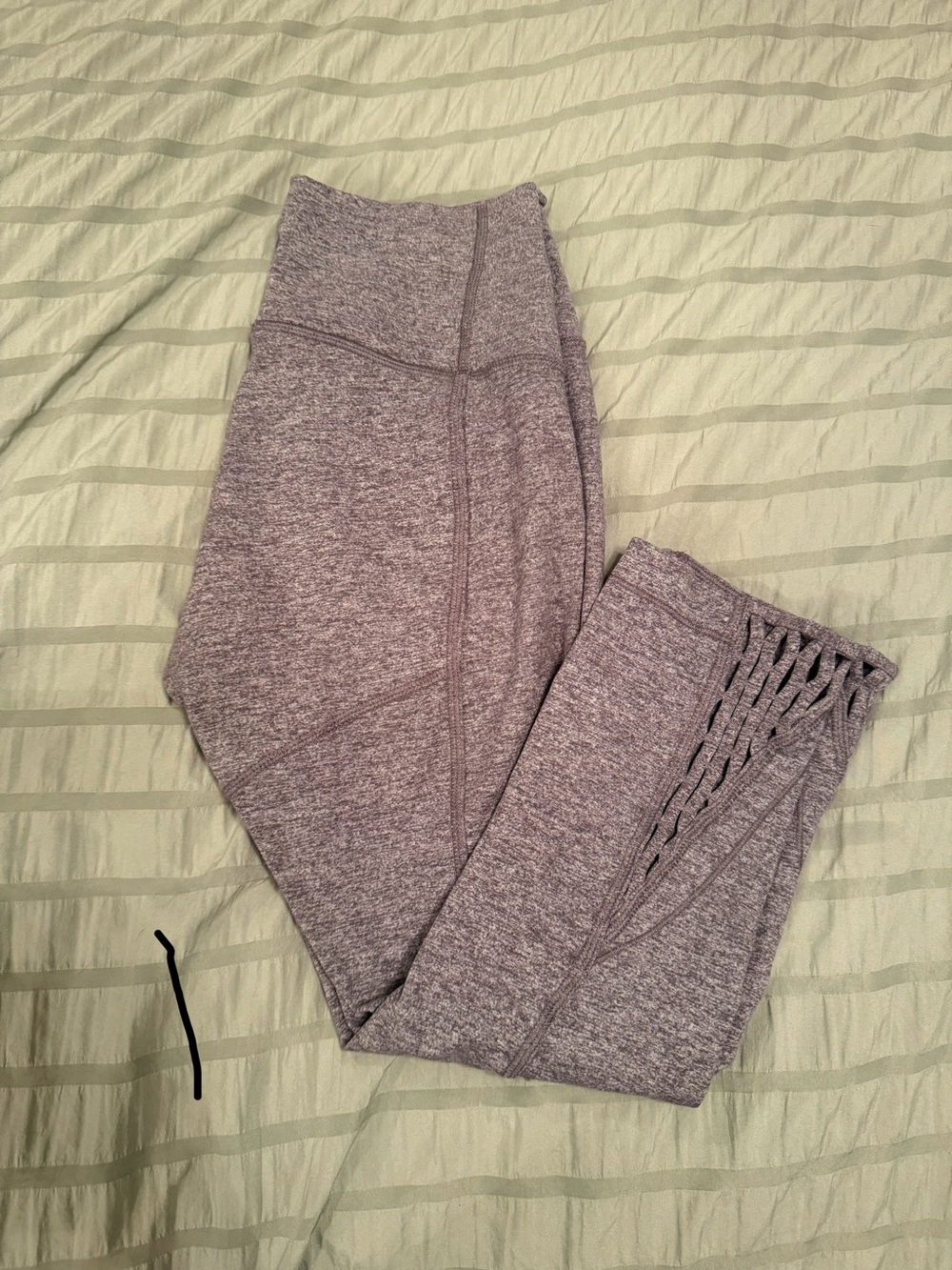 lululemon athletica Heathered Gray High-Waist Leggings with Side Lattice